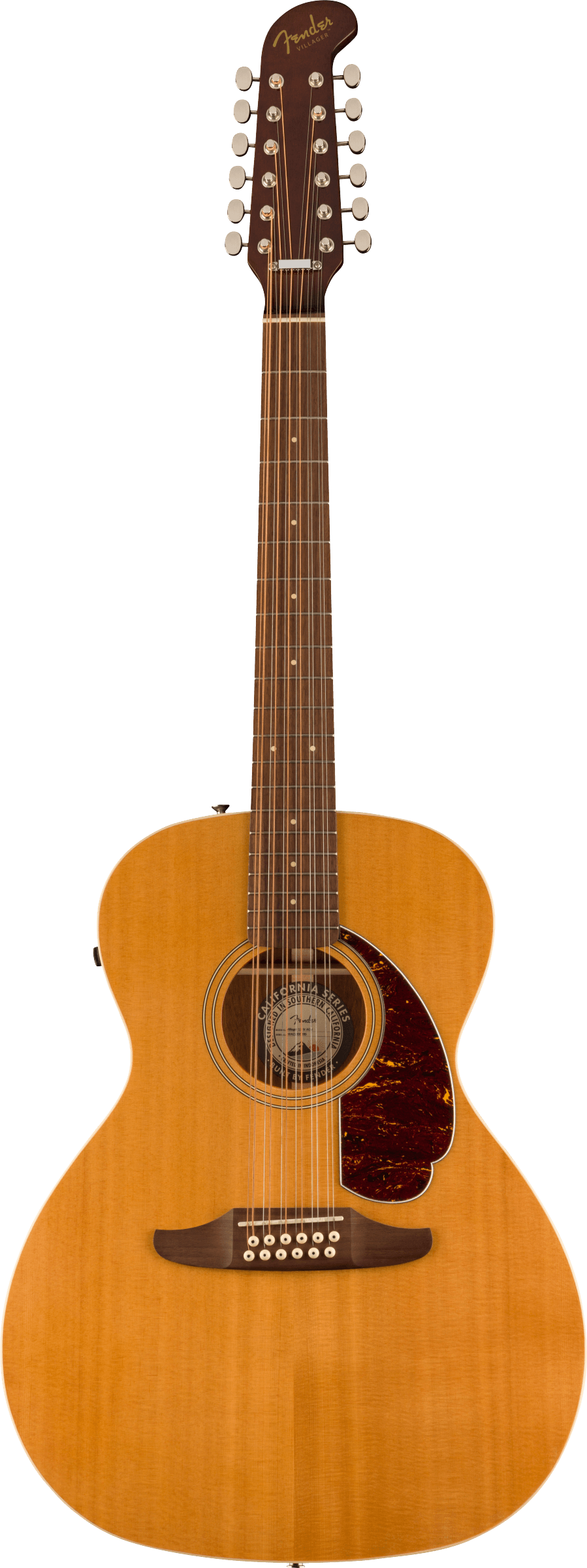 Fender Villager™ 12-String Electric Acoustic Guitar in Aged Natural Finish
