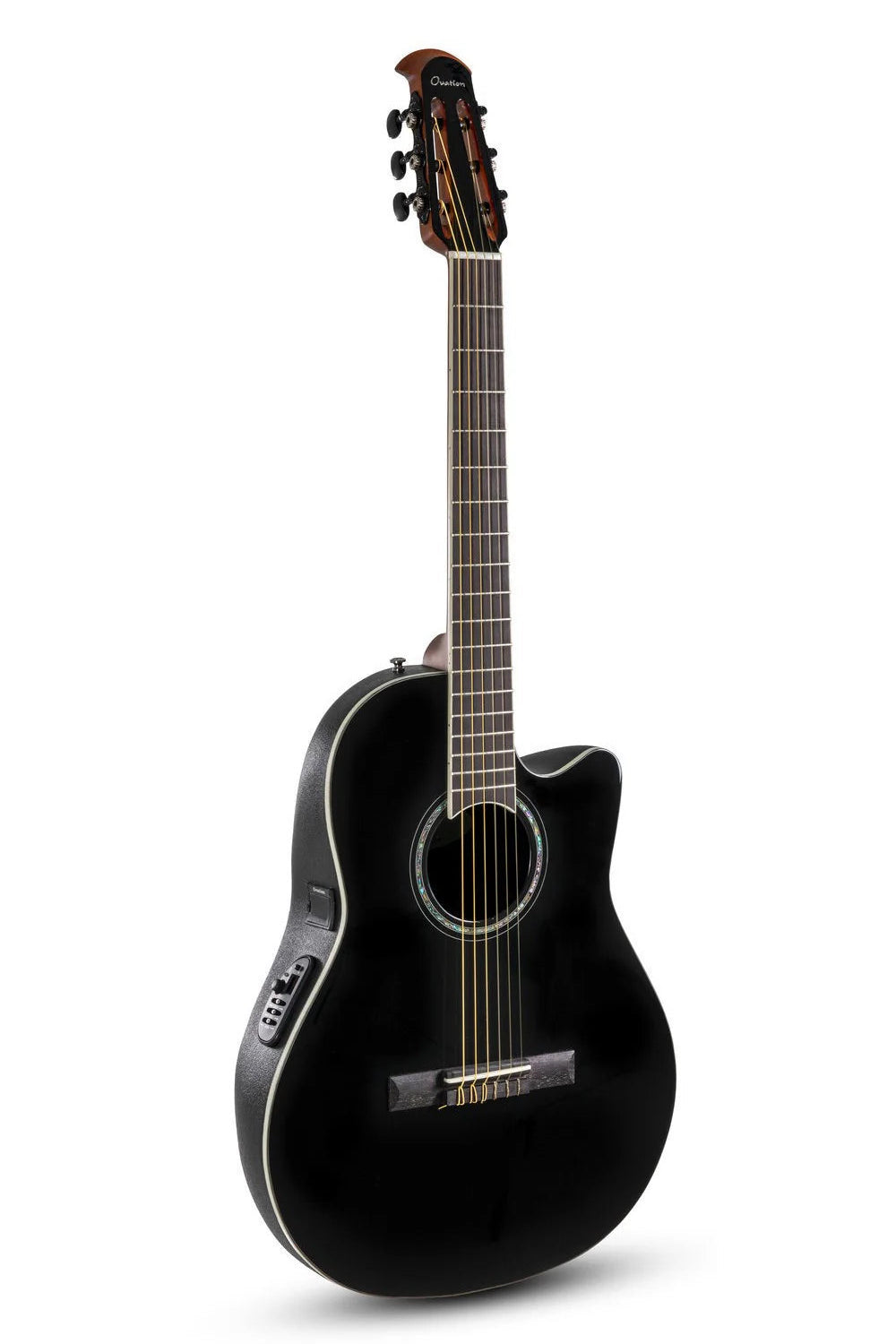 Ovation Mid-depth CS24C-5G Classical Electric/ Acoustic Guitar in Black