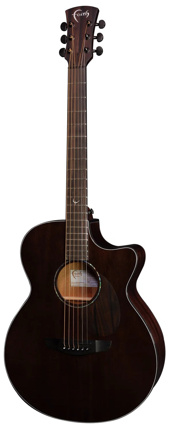 Faith Guitars Nexus Venus Cutaway Electric/Acoustic Guitar in Thru-Black PRE ORDER