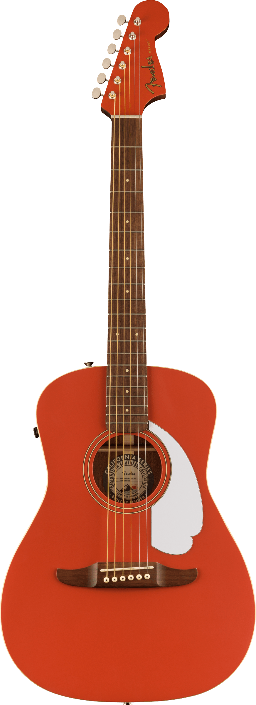 Fender Malibu Player Electric Acoustic Guitar In Fiesta Red