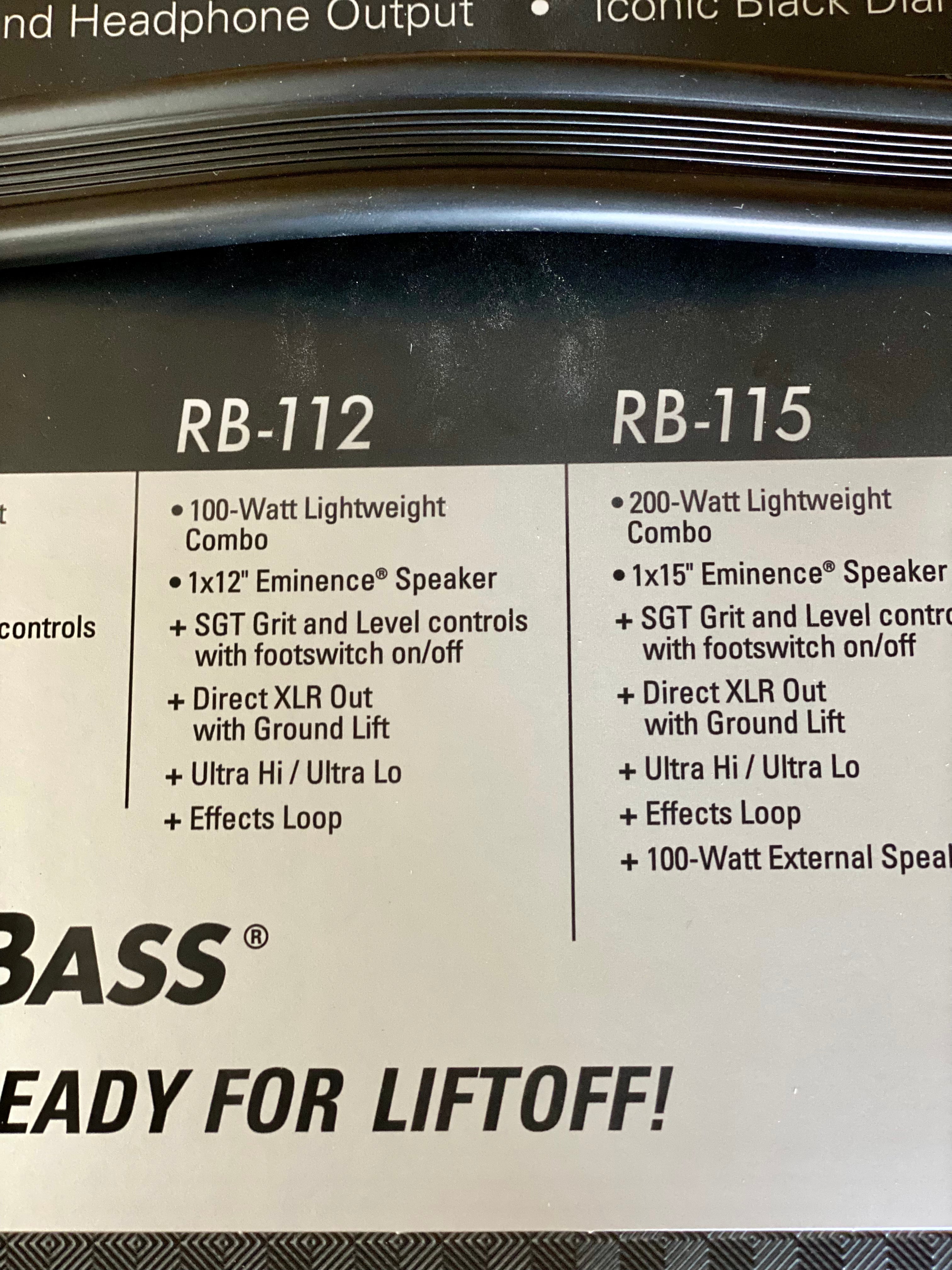 Ampeg Rocket Bass RB-108 30 Watt Combo Bass Amp