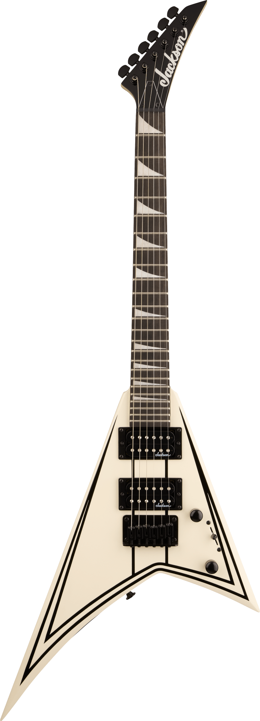 Jackson JS Series RR Minion JS1XM 2/3 Size Electric Guitar In Snow White With Black Pinstripes
