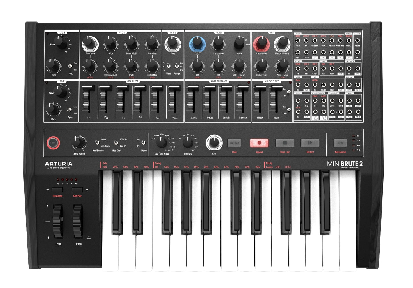 Arturia Minibrute 2 Semi-Modular Analog Synthesizer, Limited Edition Black