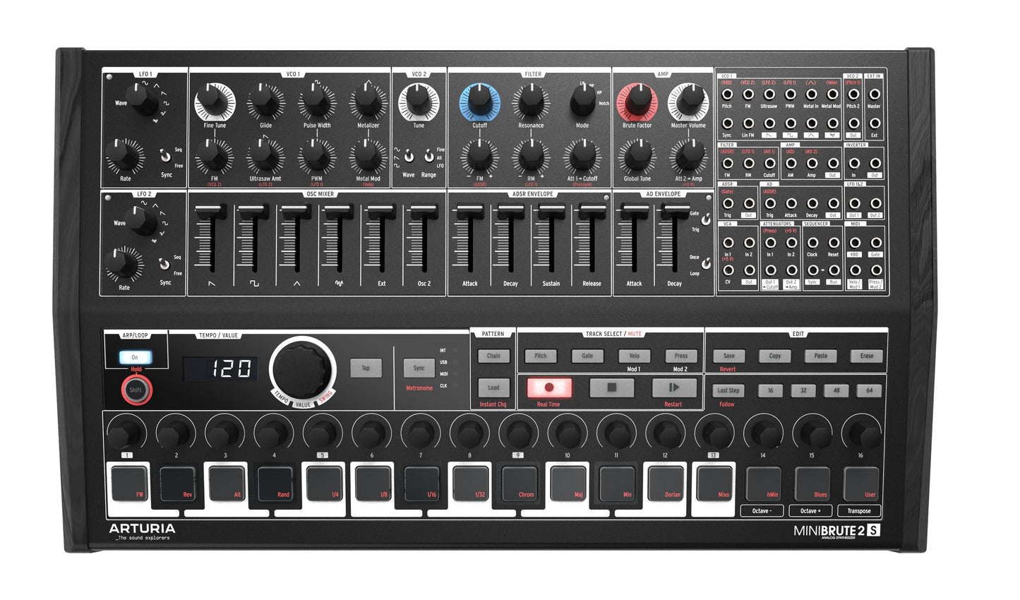 Arturia Minibrute 2S Semi-Modular Analog Sequencing Synthesizer Black