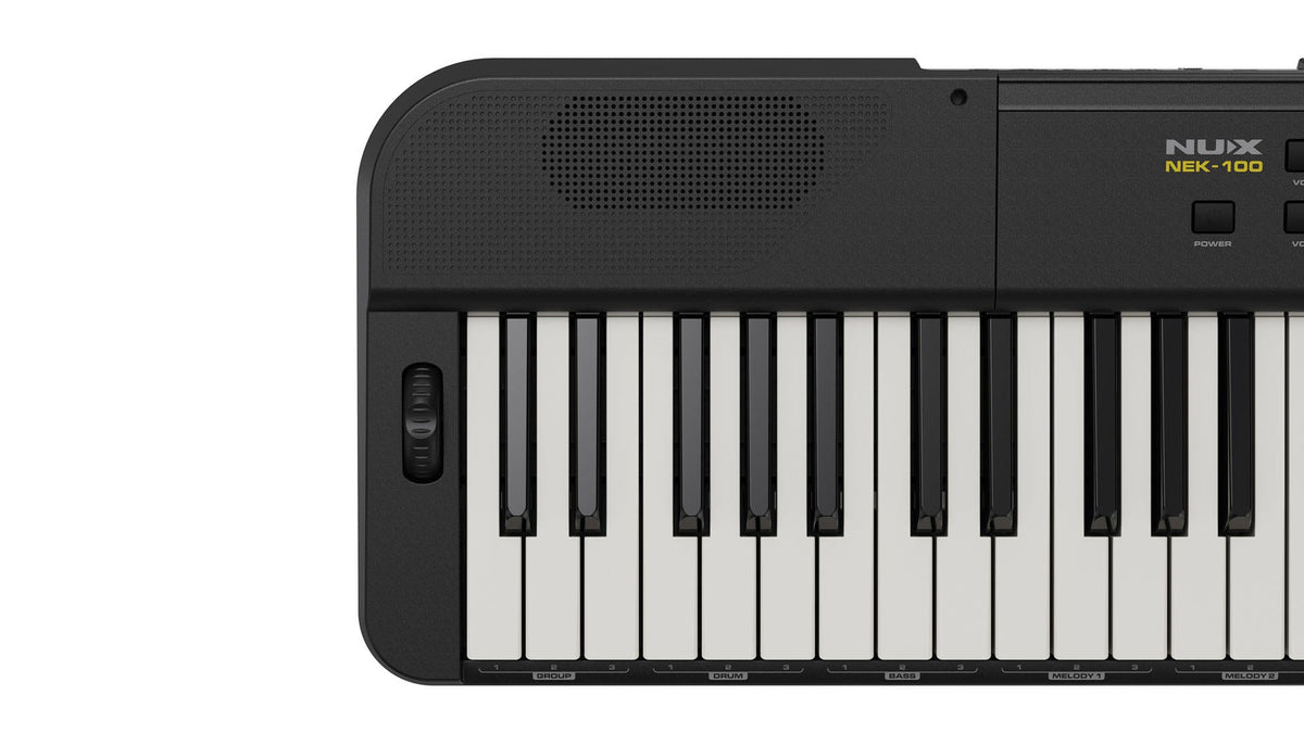 NUX NEK-100 61-Key Portable Keyboard in Black - left detail
