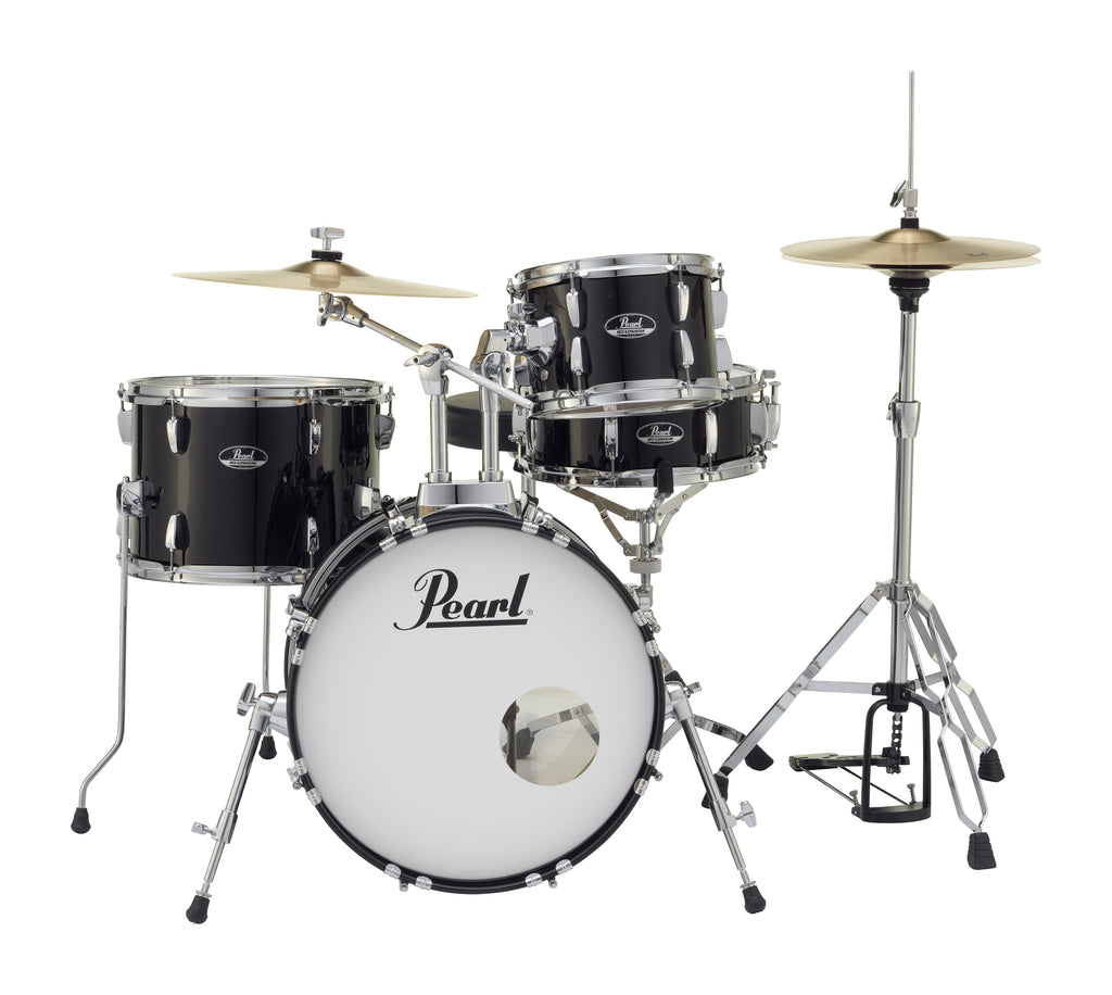 Pearl Roadshow Complete 4-Piece Drum Set W/ 18" Bass Drum, Jet Black