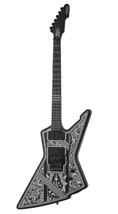 Schecter E-1 FR Przym Palladium Electric Guitar in Gloss Black