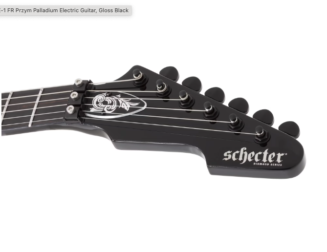 Schecter E-1 FR Przym Palladium Electric Guitar in Gloss Black