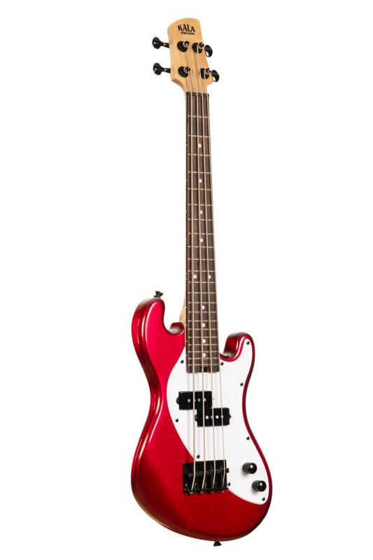 KALA Solid Body 4-String Fretted U-BASS With Gig Bag in Candy Apple Red