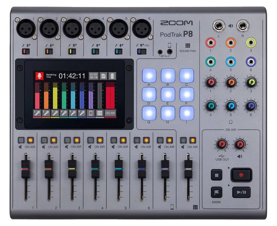 Zoom PodTrak P8 8-Channel Podcast Production Studio