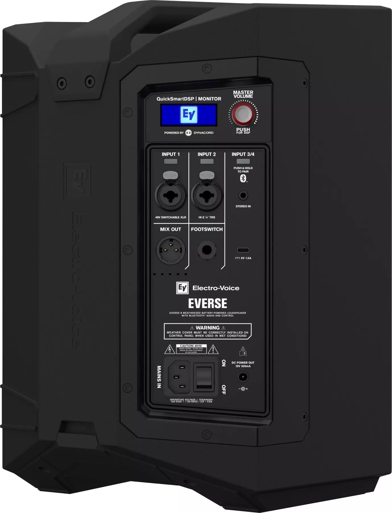 Electro-Voice EVERSE 8 Battery Powered Speaker with Bluetooth Audio and Control - Black