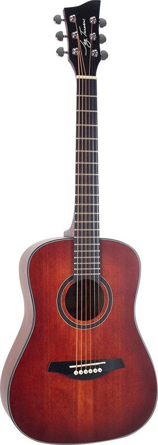 Jay Turser 1/2 Size Dreadnought Acoustic Guitar, Red Burst Satin