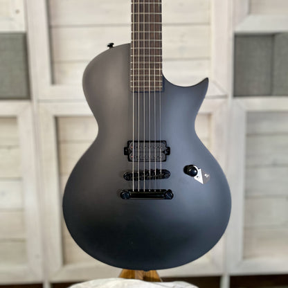 LTD EC Black Metal Black Satin Eclipse single-cutaway body, front