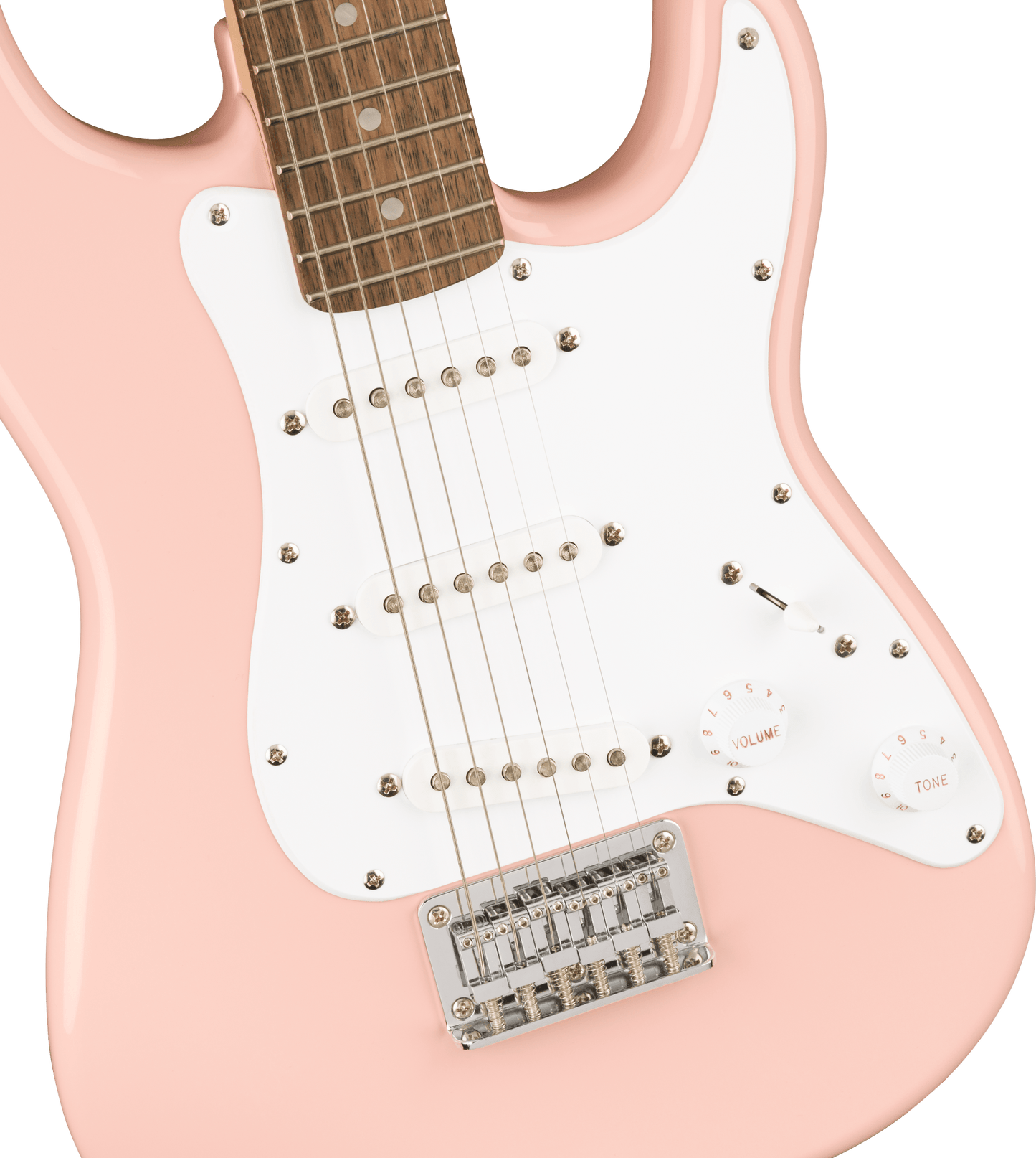 Squier Mini Stratocaster in Shell Pink