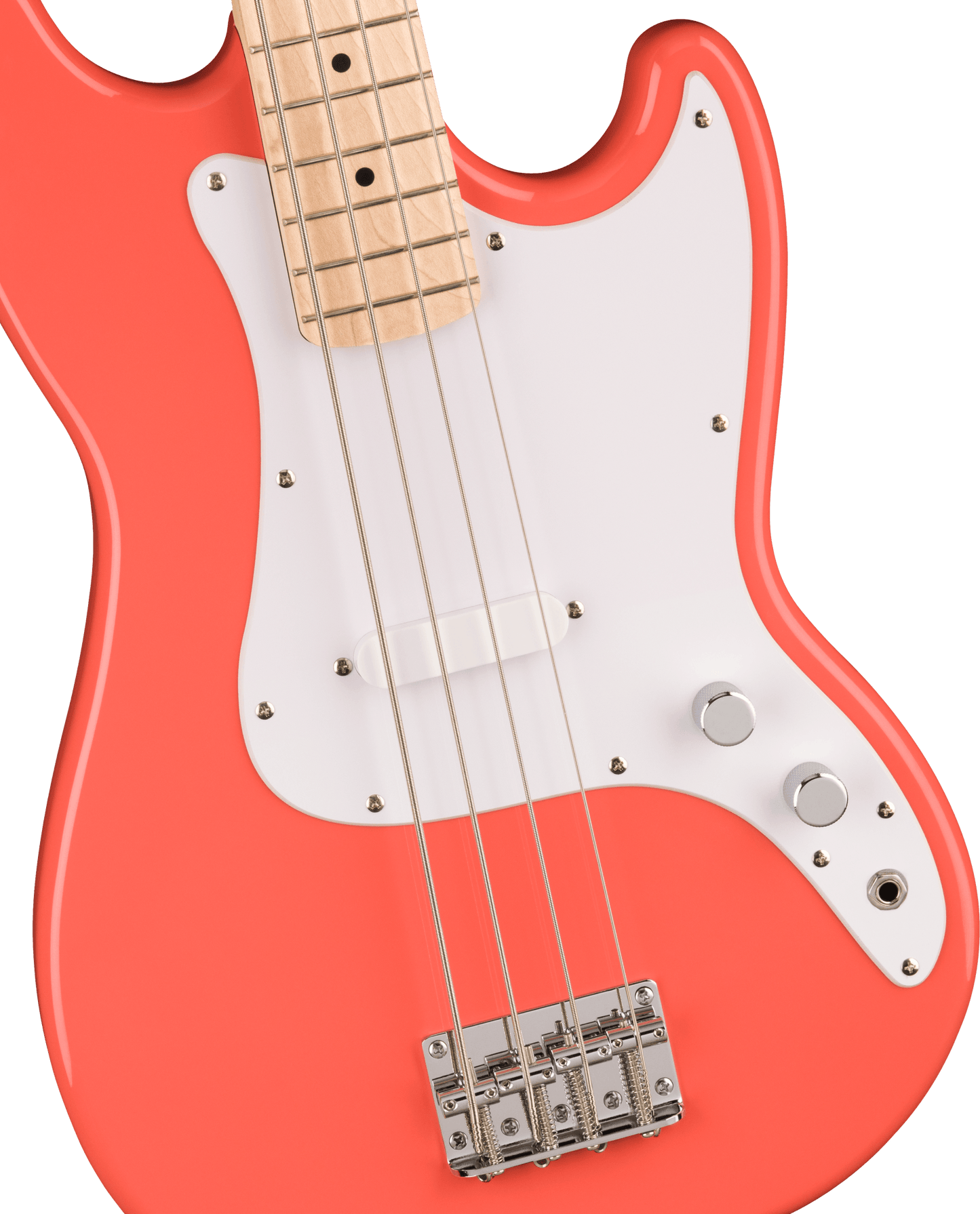 Squier Sonic Bronco Bass in Tahitian Coral