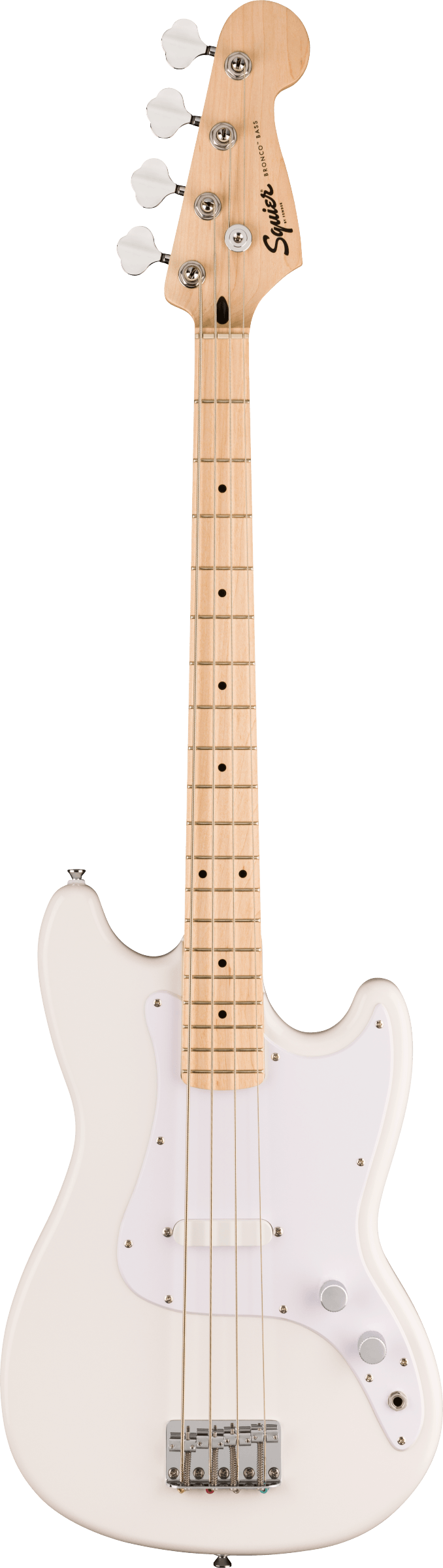 Squier Sonic Bronco Shortscale Bass in Arctic White