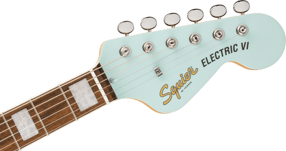 Squier Paranormal Electric VI Electric Guitar in Daphne Blue Special Order