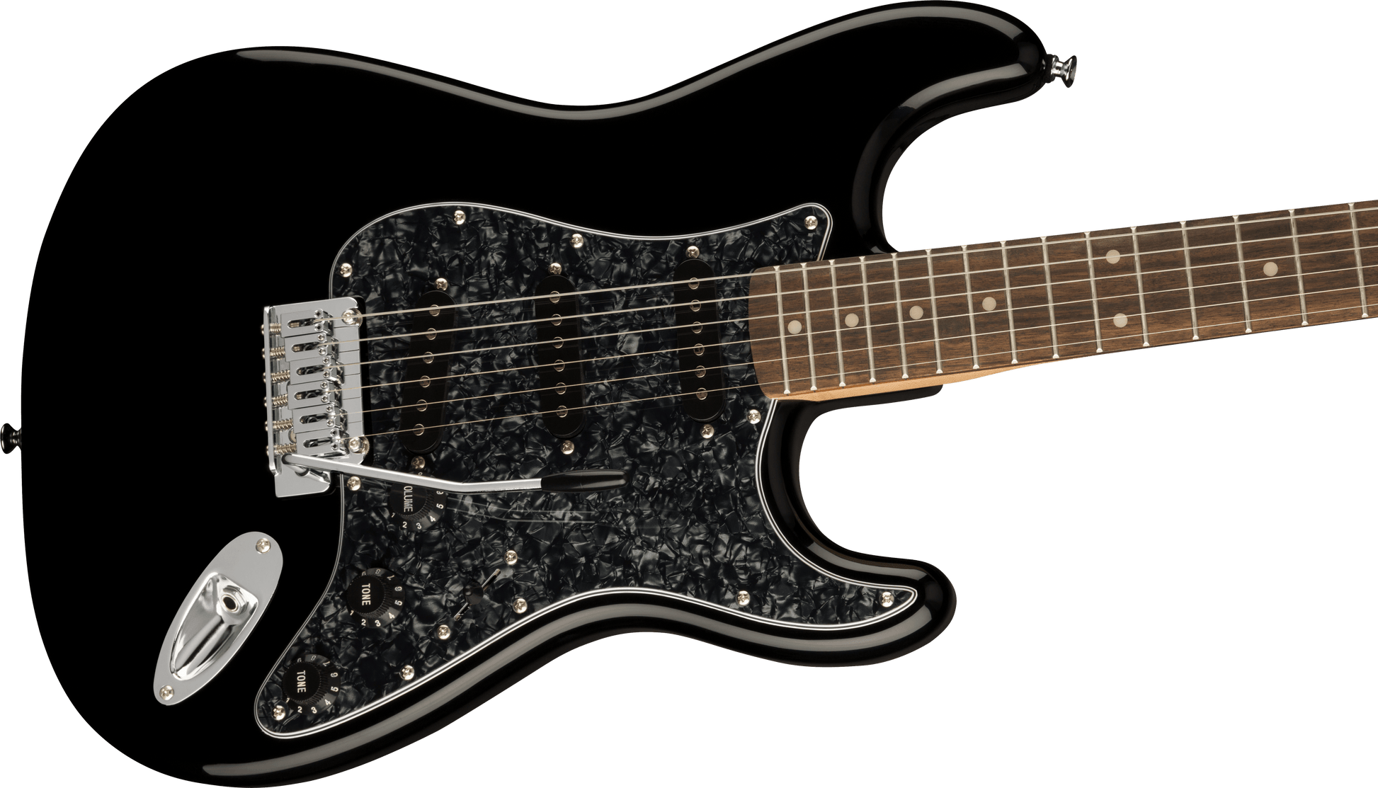 Squier Limited Edition Affinity Series® Stratocaster With Black Pearloid Pickguard in Black