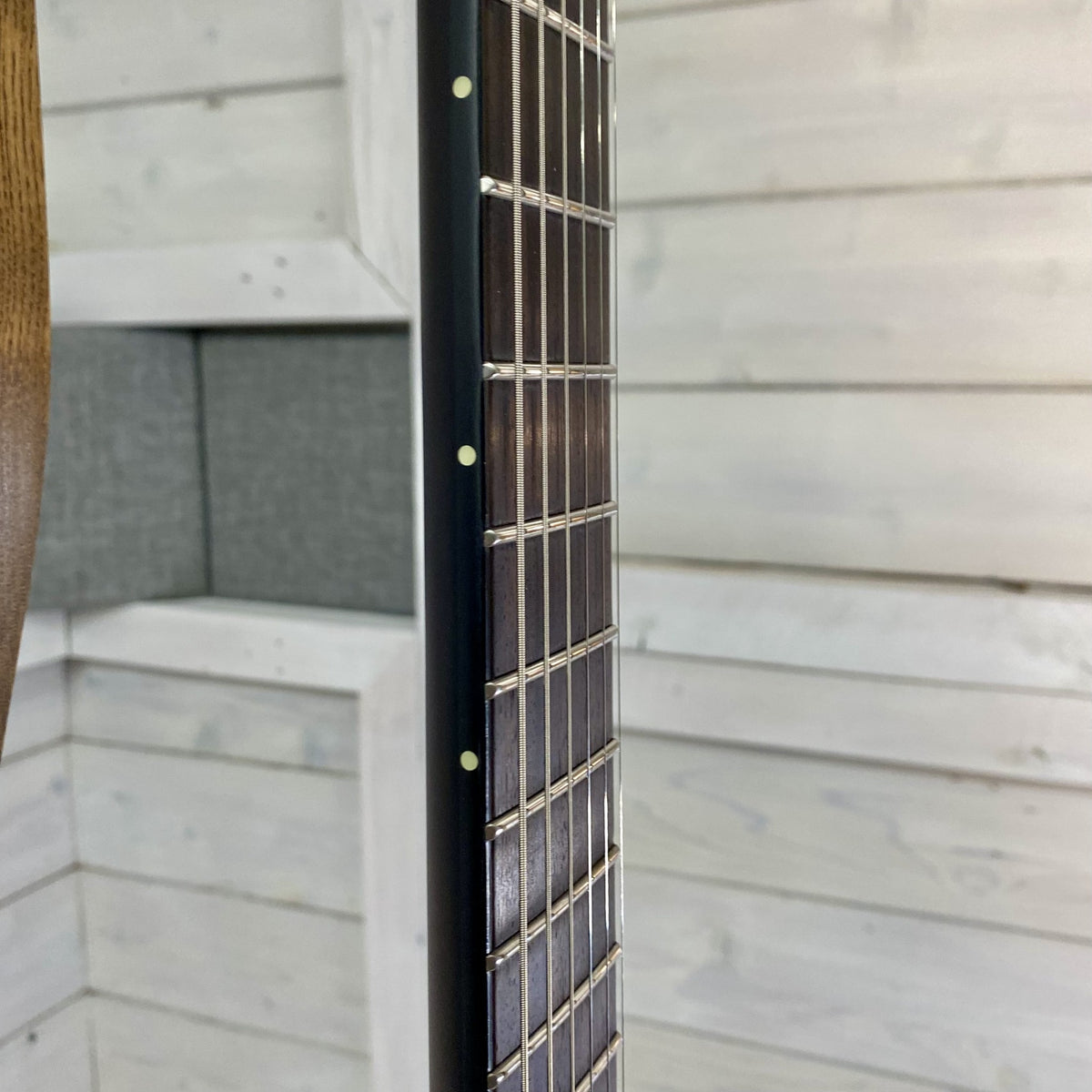 LTD EC Black Metal fretboard edge with side markers
