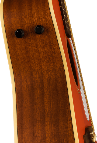 Fender Malibu Player Electric Acoustic Guitar In Fiesta Red