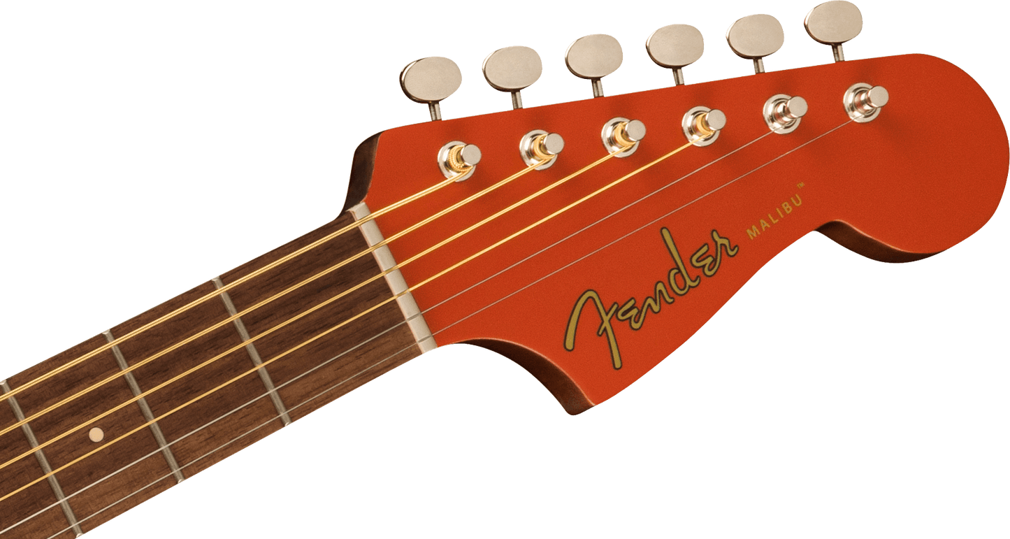 Fender Malibu Player Electric Acoustic Guitar In Fiesta Red