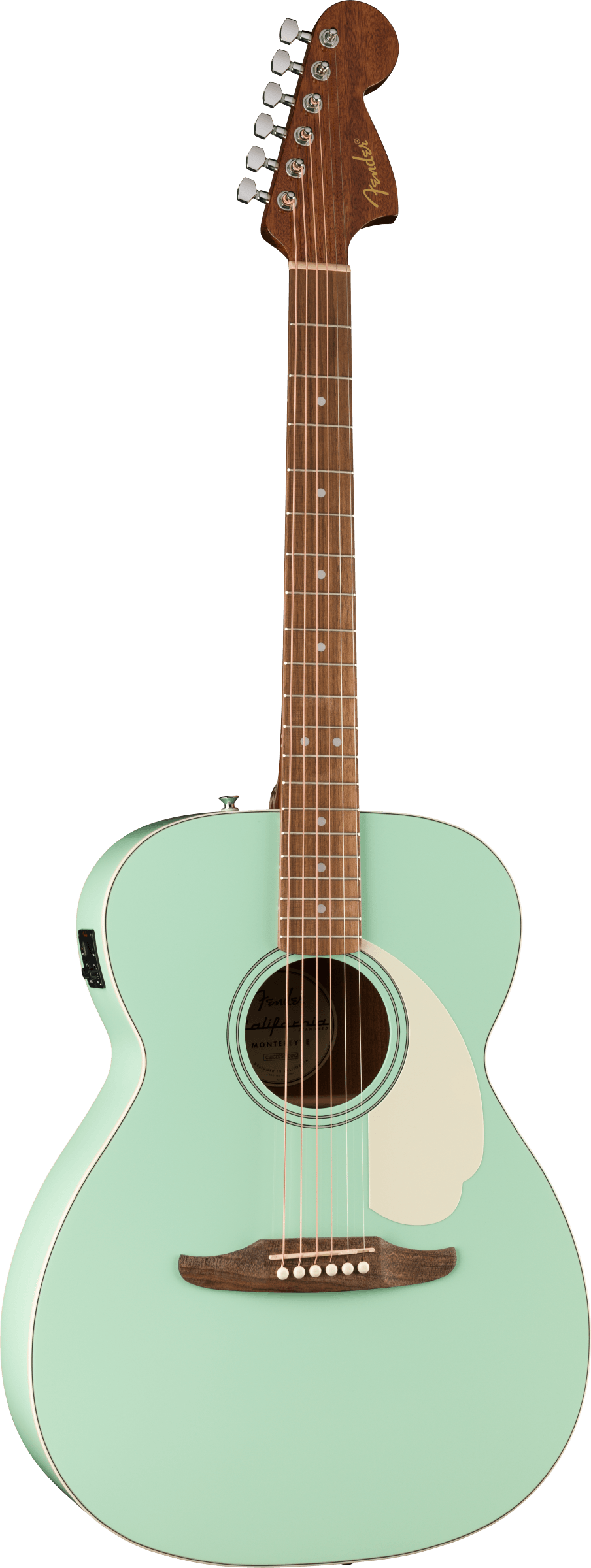 Fender California Series Monterey E Standard Electric Acoustic Guitar in Surf Green