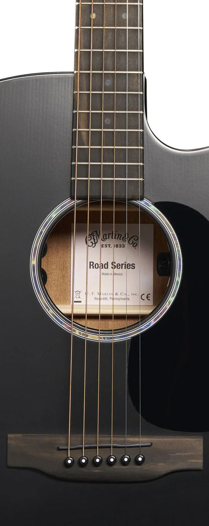 Martin DC-10E Modern Black Road Series D-14 Fret Cutaway Electric Acoustic Guitar