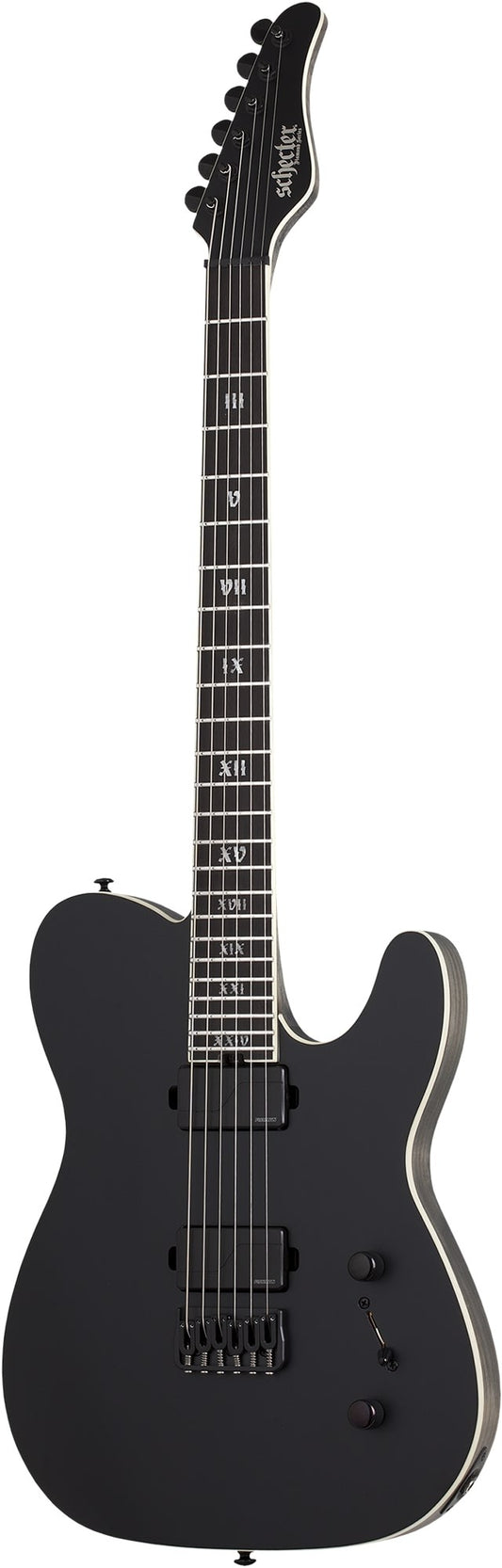 Schecter PT SLS Elite Evil Twin Electric Guitar, Satin Black