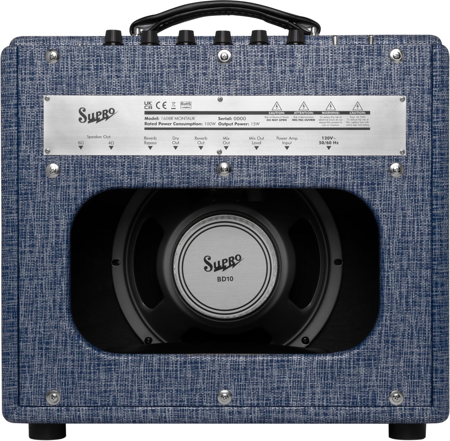 Supro Montauk 15-Watt 1x10 Guitar Combo Amp in Blue Rhino