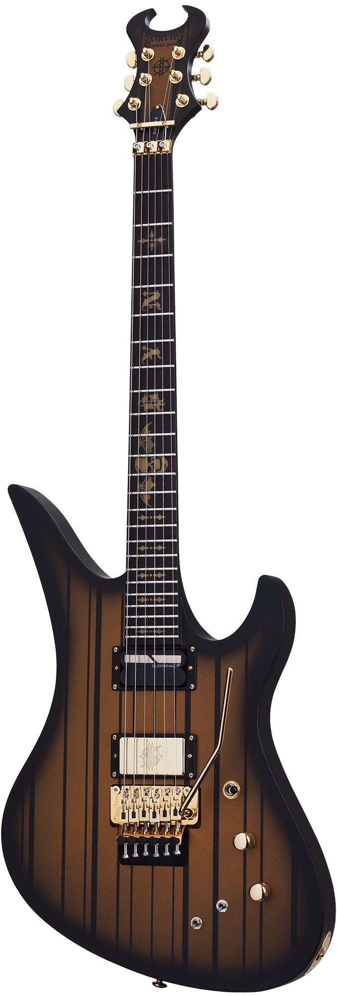 Schecter Synyster Gates Custom-S Electric Guitar in Satin Gold Burst