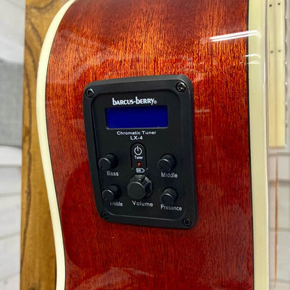 Washburn Deep Forest Burl Electric Acoustic Guitar in Amber Fade