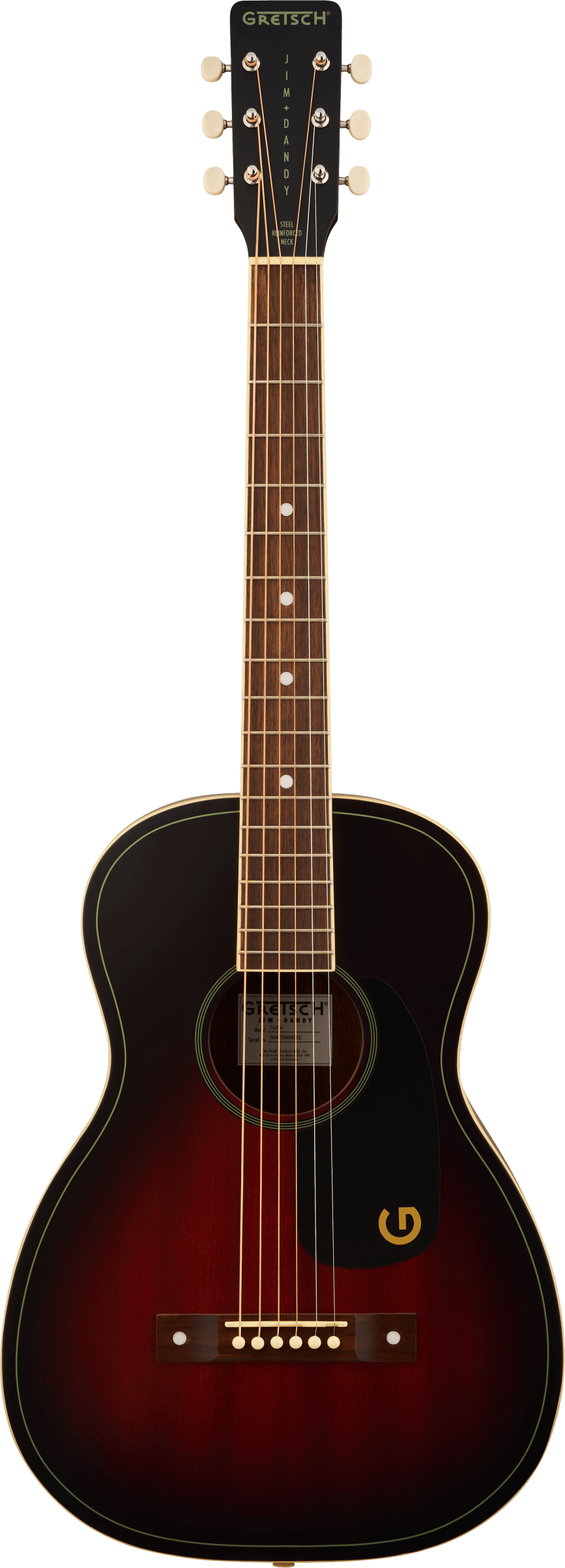 Gretsch Jim Dandy Parlor Acoustic Guitar in Deep Cherry Burst