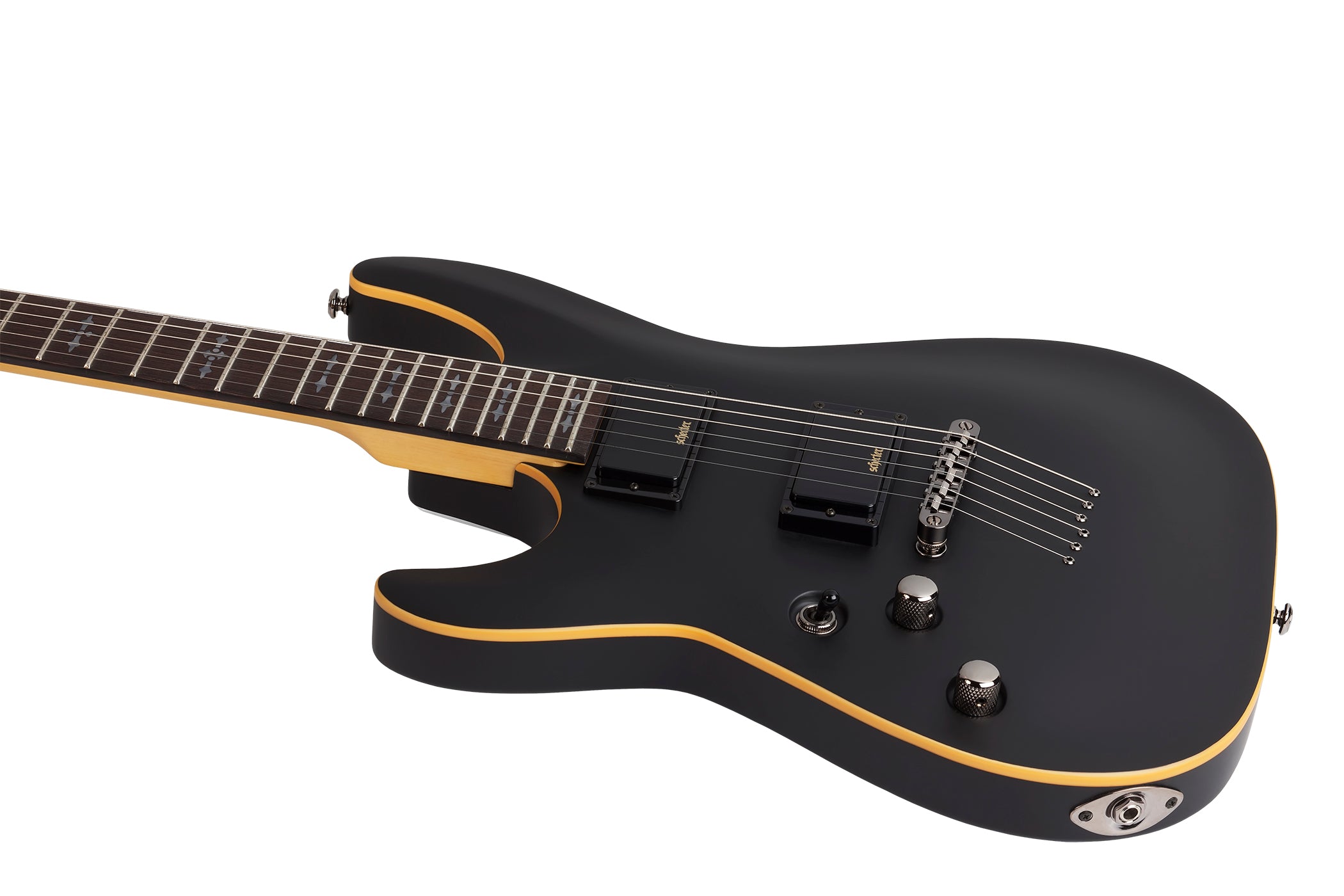 Schecter Demon-6 Lefty Electric Guitar in Black Satin – Maar's Music