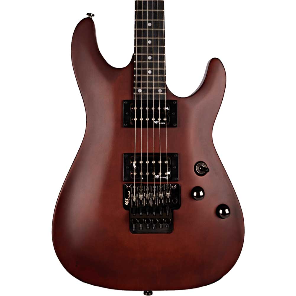 Schecter C-1 Floyd Rose SGR Electric Guitar With Gig Bag in Walnut Satin