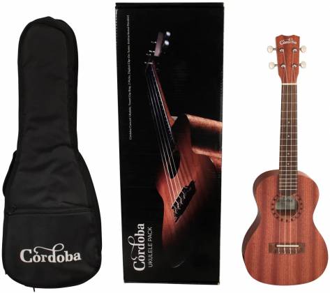 Cordoba UP100 Ukulele Pack Concert Ukulele with Case, Tuner, and Picks