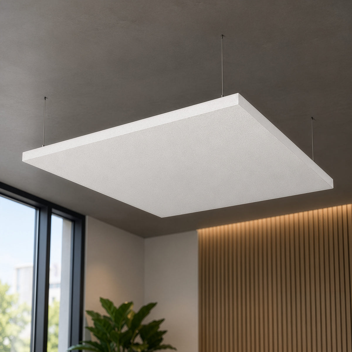 Primacoustic Broadway 4x4 ceiling cloud (48 x 48 in) suspended from a ceiling