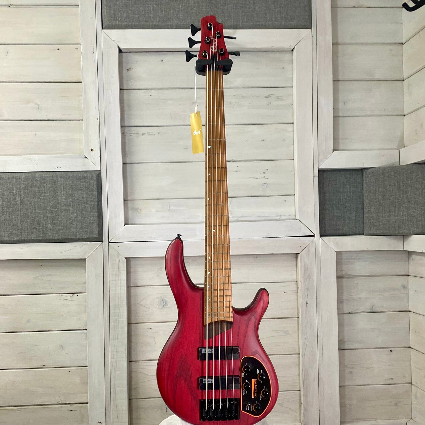 Cort Guitars Artisan Series B5 Element 5-String Electric Bass, Open Pore Burgundy Red