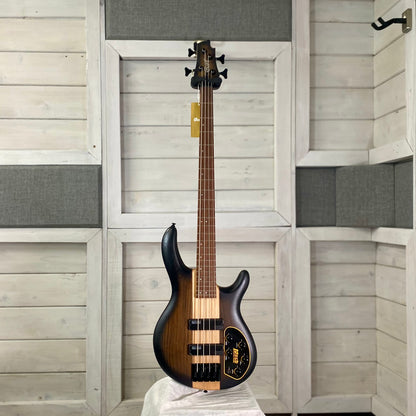 Cort Guitars C4 Plus OVMH Artisan Series Electric Bass in Antique Brown Burst