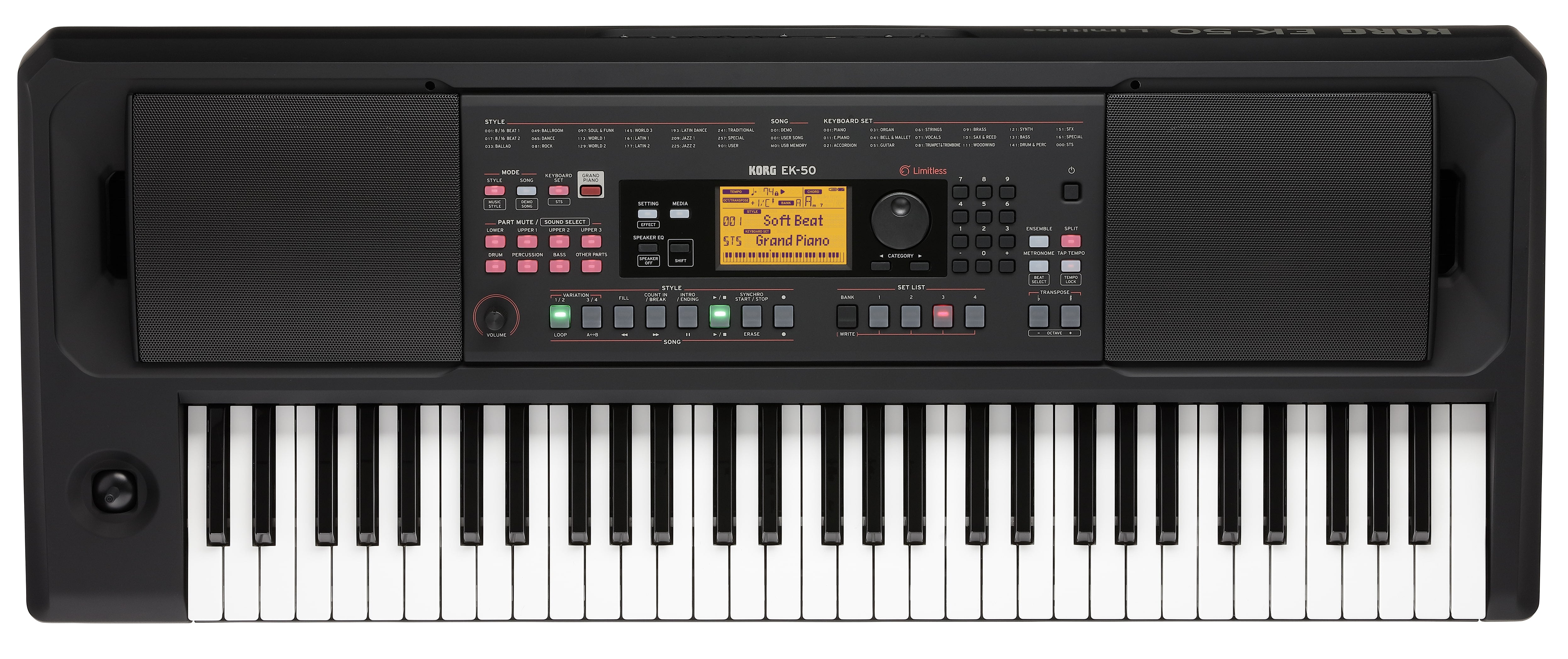 Korg EK-50L 61-Key Arranger Keyboard With 790 Sounds, 59 Drum Kits & 290 Styles