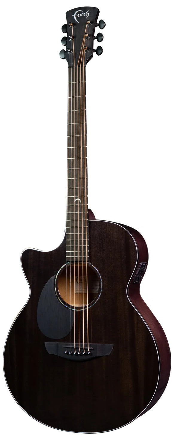 Faith Guitars Nexus Venus Cutaway Leftie Electric/Acoustic Guitar in Thru-Black PRE ORDER