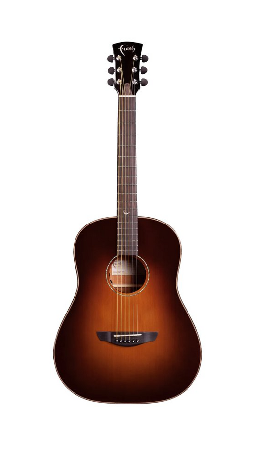 Faith Classic Burst Mars Drop-Shoulder Dreadnought Electric / Acoustic Guitar - Sunburst