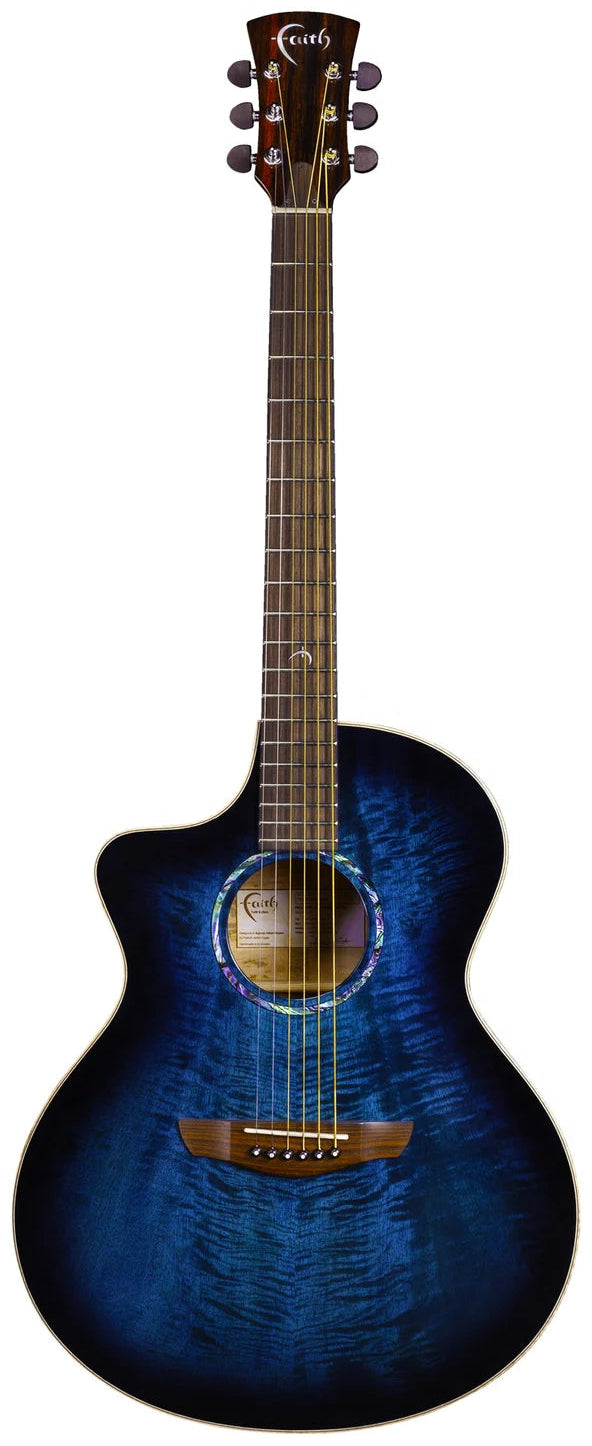 Faith Guitars Neptune Blue Moon Cutaway Lefty Electric / Acoustic Guitar in Blue PRE ORDER