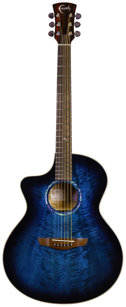 Faith Guitars Neptune Blue Moon Cutaway Lefty Electric / Acoustic Guitar in Blue PRE ORDER