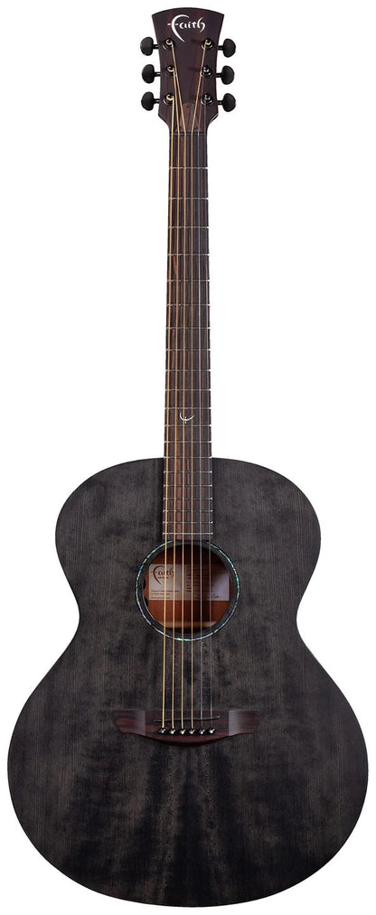Faith Guitars Naked Neptune Electric / Acoustic Guitar, Black Stain Pre Order