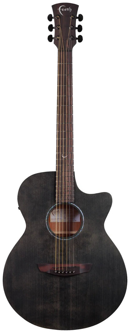 Faith Guitars Naked Venus Cutaway Electric / Acoustic Guitar, Black Stain PRE ORDER