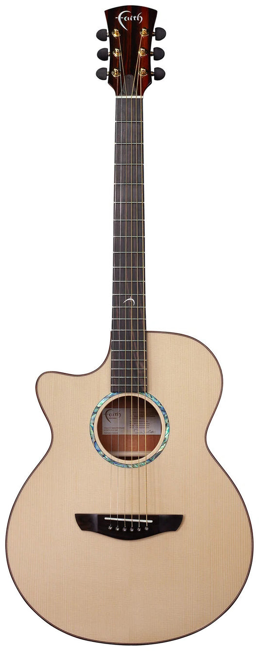 Faith Guitars Natural Venus cutaway Left-Handed Electric / Acoustic Guitar