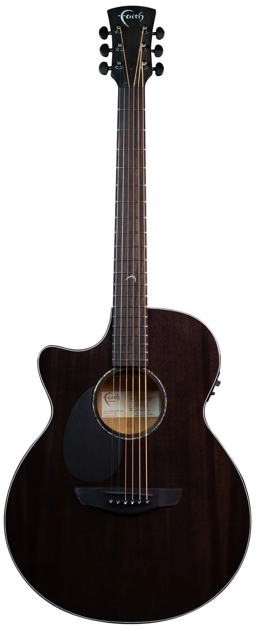 Faith Guitars Nexus Venus Cutaway Leftie Electric/Acoustic Guitar in Thru-Black PRE ORDER