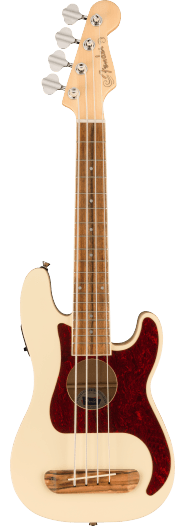 Fullerton Precision  Electric Acoustic Bass Ukulele in Olympic White
