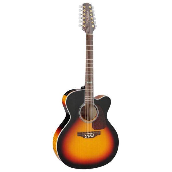 Takamine GJ72CE-12 Jumbo Cutaway 12-String Acoustic-Electric Guitar in Brown Sunburst