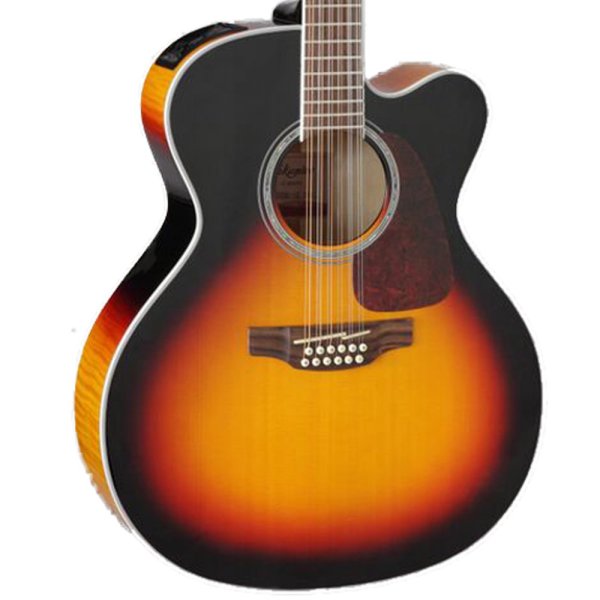 Takamine GJ72CE-12 Jumbo Cutaway 12-String Acoustic-Electric Guitar in Brown Sunburst